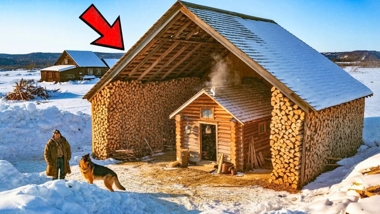 They Laughed When Veteran and Dog Built Shed Around Cabin — Until Firewood Stayed Dry All Winter