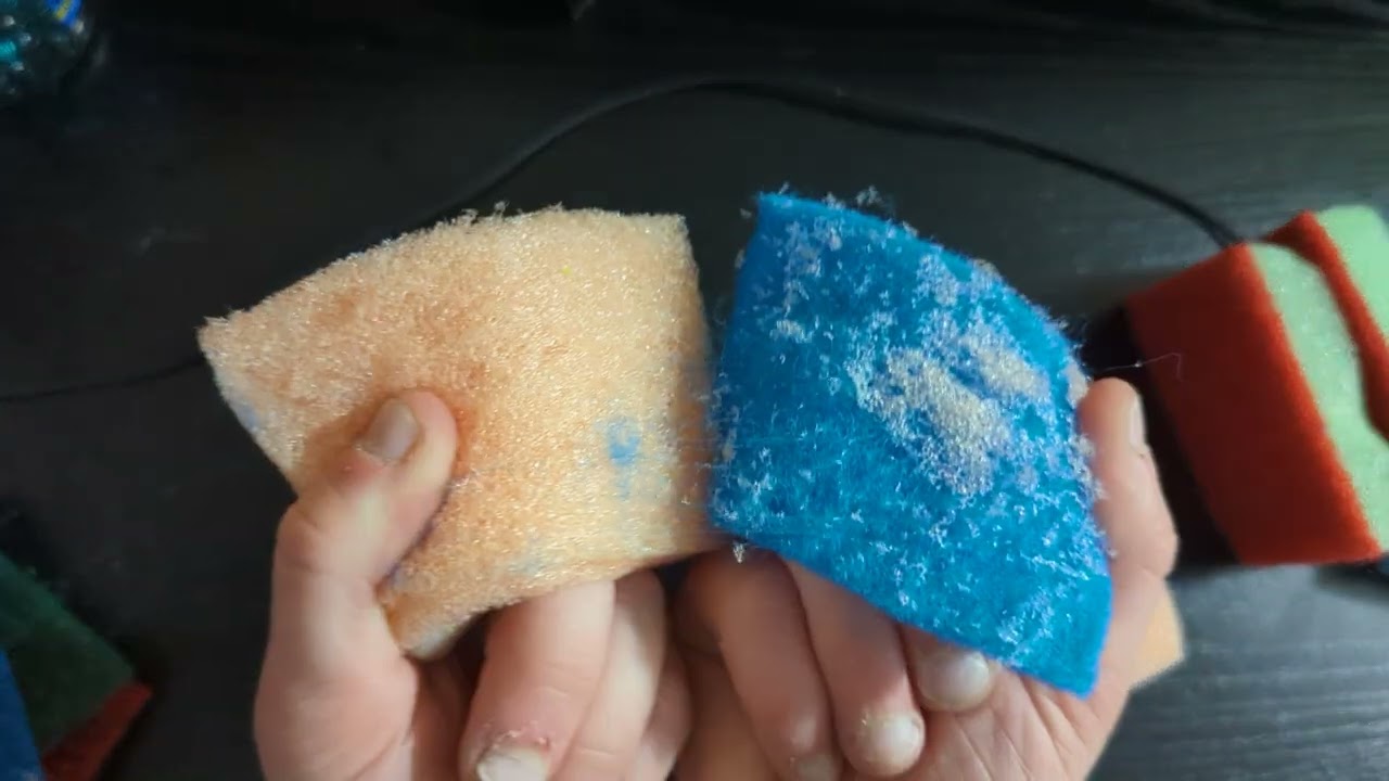 Sponge ripping ASMR satisfying and relaxing sounds #asmrcommunity #asmrsounds #spongeasmr