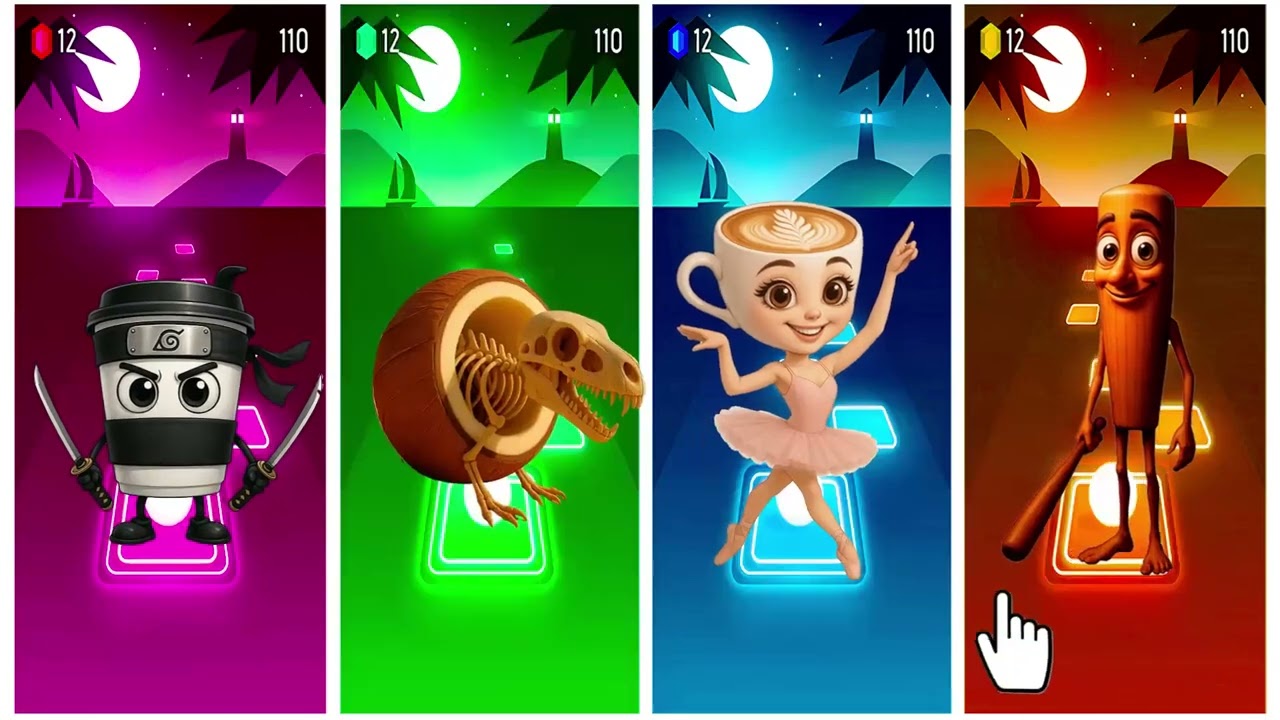 BRAINROT ANIME 🆚 BRAINROT ZOMBIE 🆚 BRAINROT EXTINCTION 🆚 BALLERINA - Tiles Hop EDM Rush!