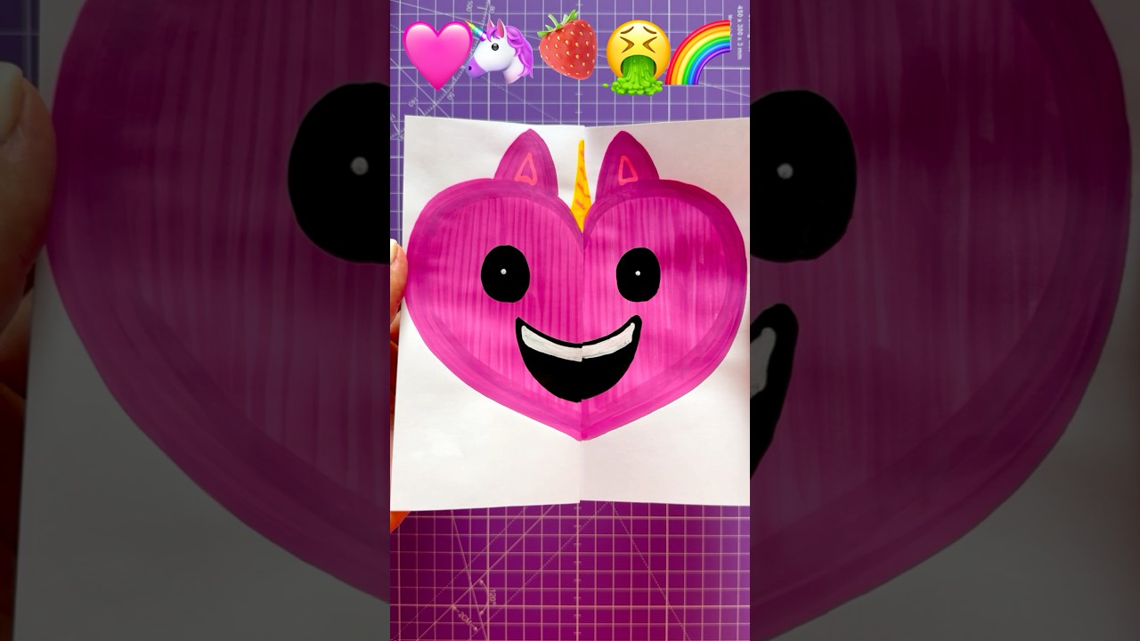 Unicorn Strawberry Chaos 🌈🦄🍓😂 | Funny Emoji Art #shorts