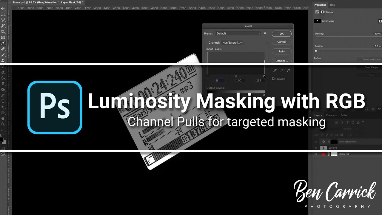 Channel Pulls and masking with luminosity based on RGB values