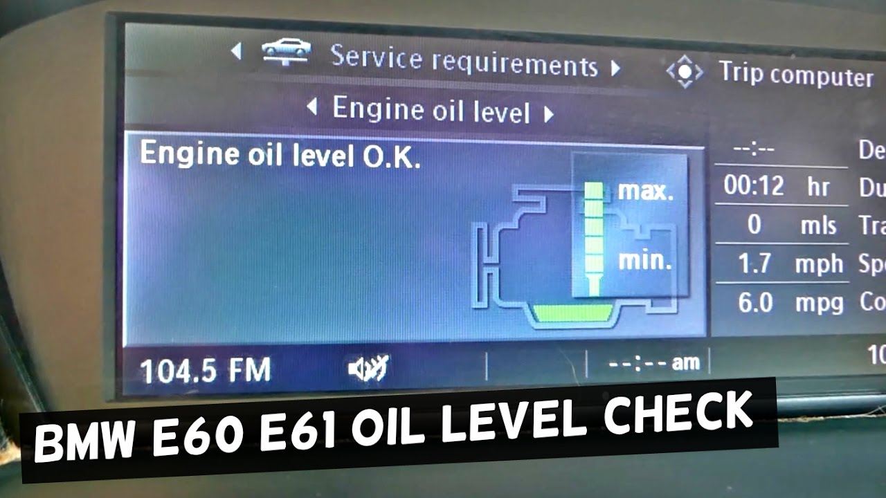 HOW TO CHECK THE OIL LEVEL ON BMW E60 E61 520i 523i 525i 528i 530i 535i 520d 530d 535d