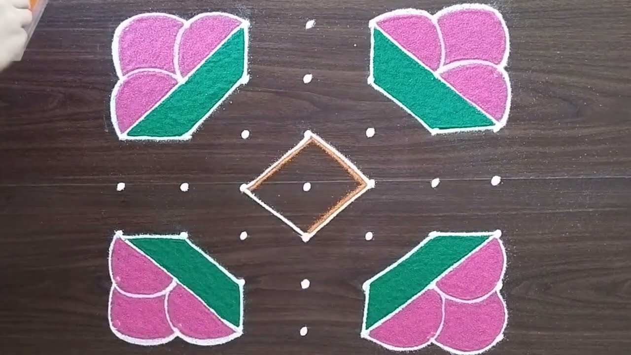 7x7 rangoli | thipkyanchi rangoli | easy kolam | festival muggulu | swastik rangoli
