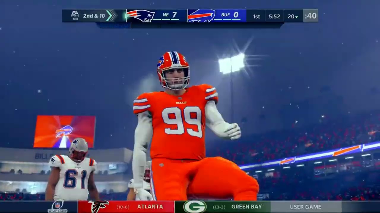 New England Patriots vs Buffalo Bills. Madden Franchise Mode playoff game