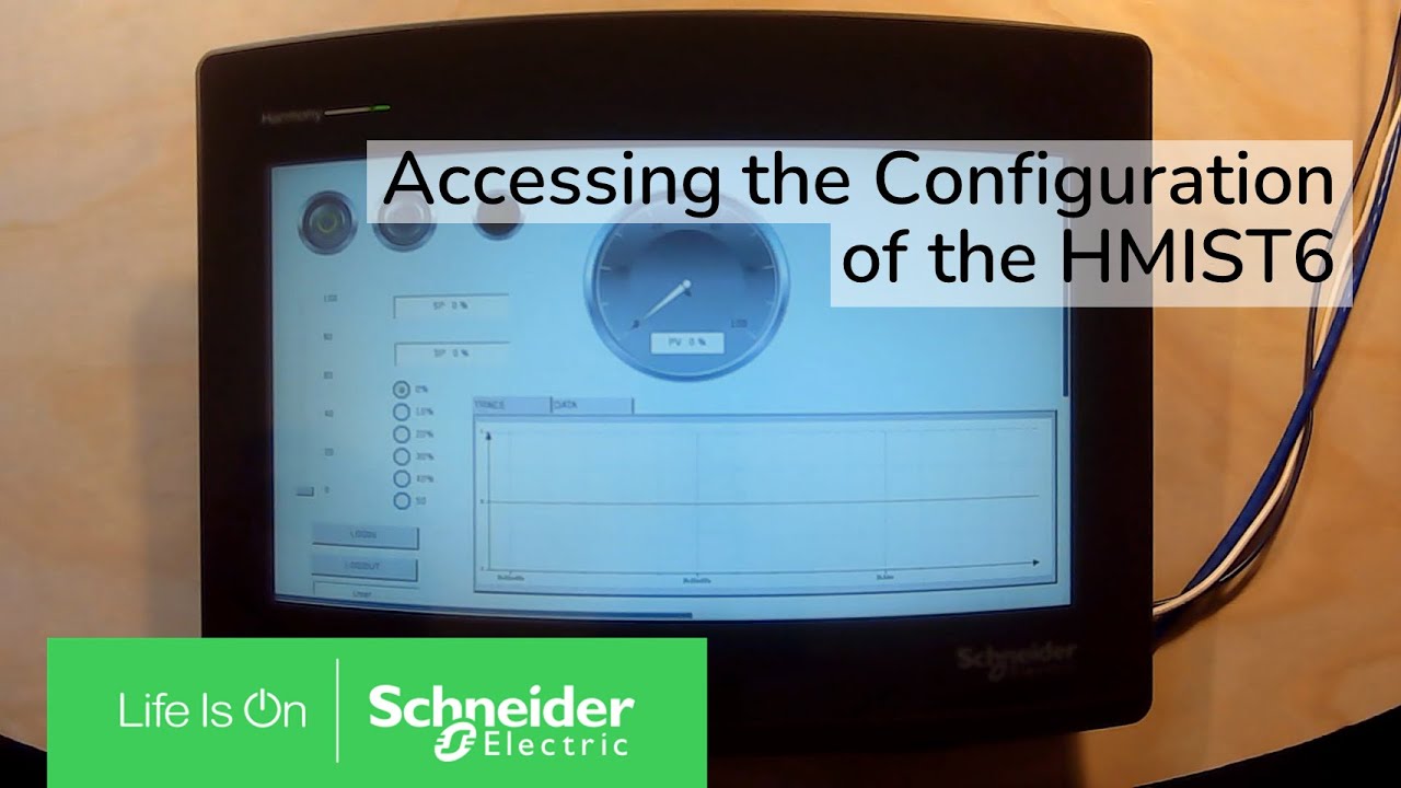 How do I get to the configuration menu in the Harmony HMISTW Web HMI | Schneider Electric