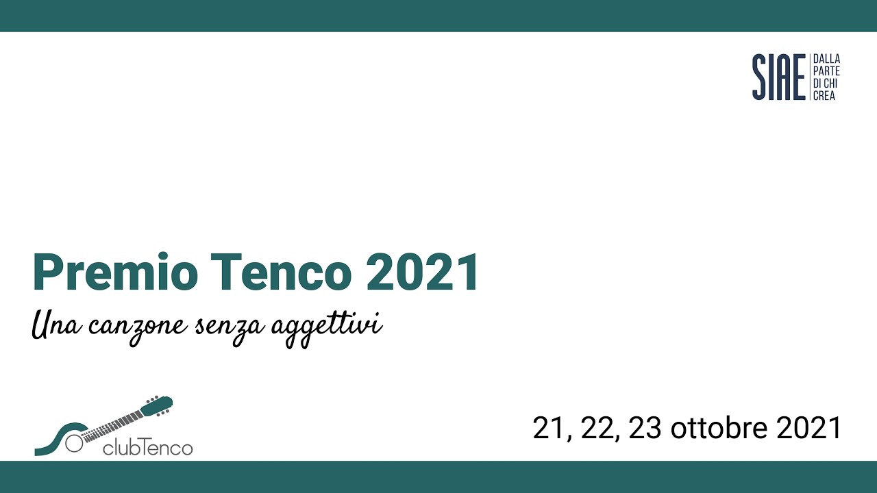 SIAE @Premio Tenco 2021