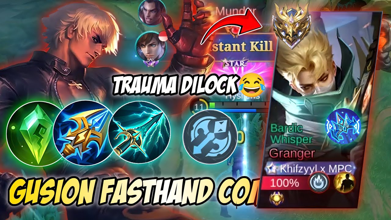 GUSION FASTHAND COMBO! LOCK MM MUSUH SAMPAI TRAUMA BELI WINTER!😁 | GUSION GAMEPLAY - MLBB