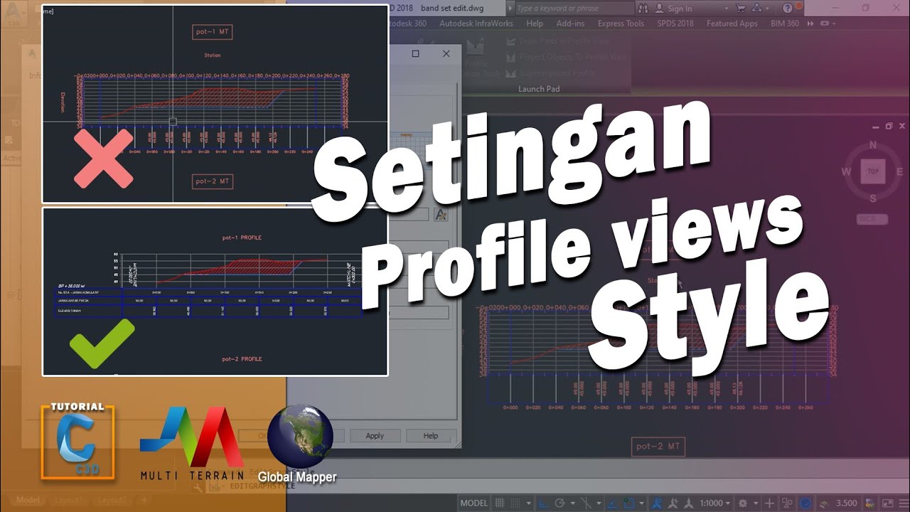 Seting Profile view style di AutoCAD civil 3d