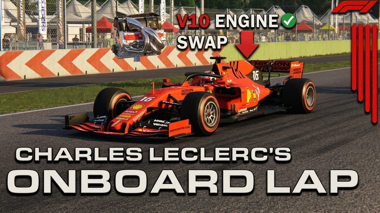 Assetto Corsa Onboard Ferrari SF90 V10 engine swap | Charles Leclerc Onboard