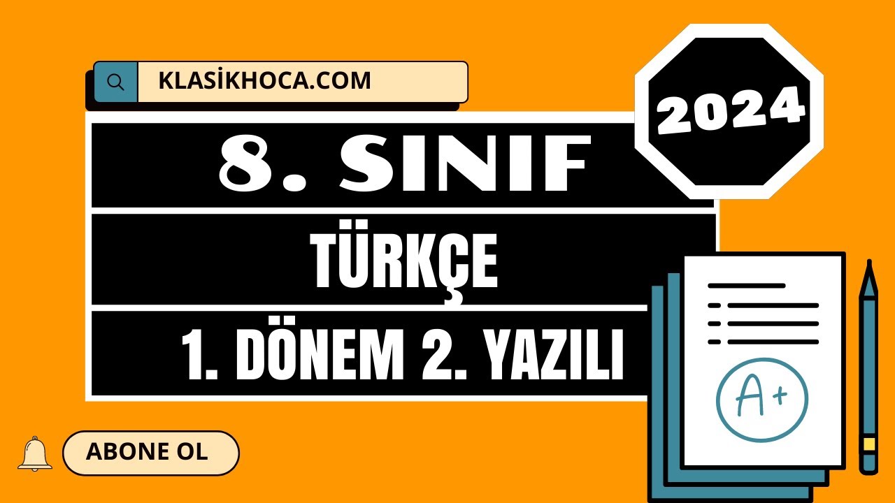 8. Sınıf Türkçe 1. Dönem 2. Yazılı | Açık Uçlu Sorular | MEB | 2024