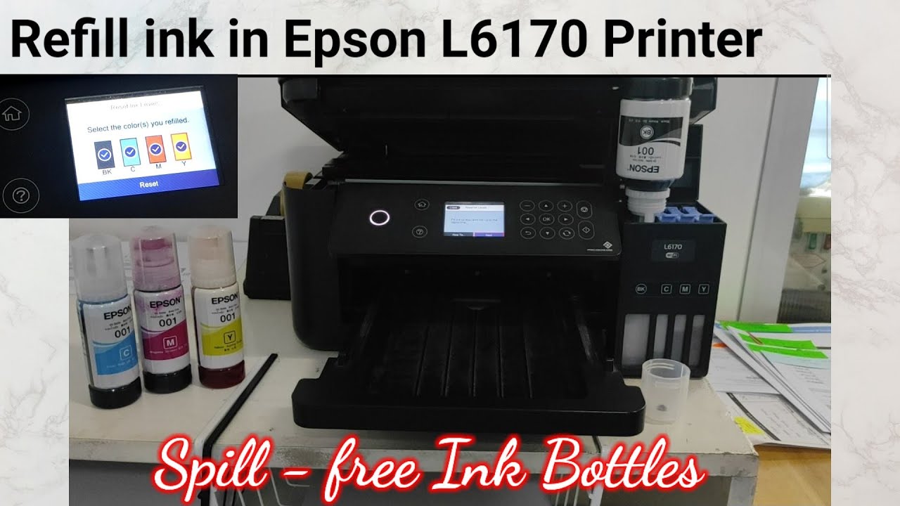 How to refill ink in Epson L6170 Printer