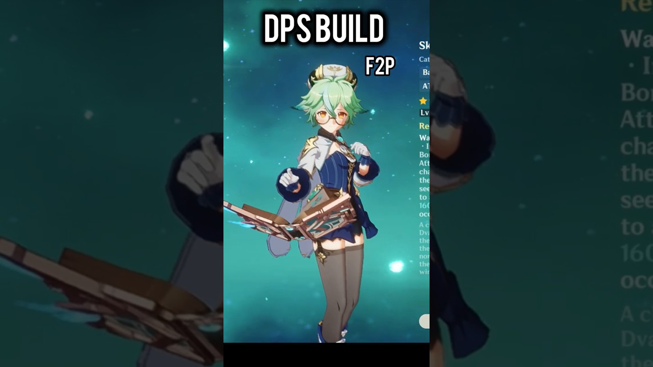 Sucrose Dps / sub dps build f2p genshin Impact #sucrose #genshinimpact #dps