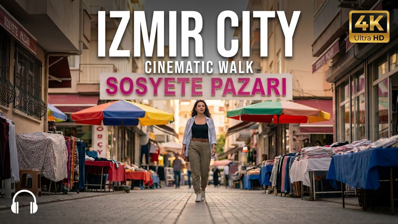 IZMIR CITY WALK • TÜRKİYE 4K 60FPS | POV CINEMATIC BAZAAR & KORDON | 3D AUDIO | NO TALK | SCENE TV