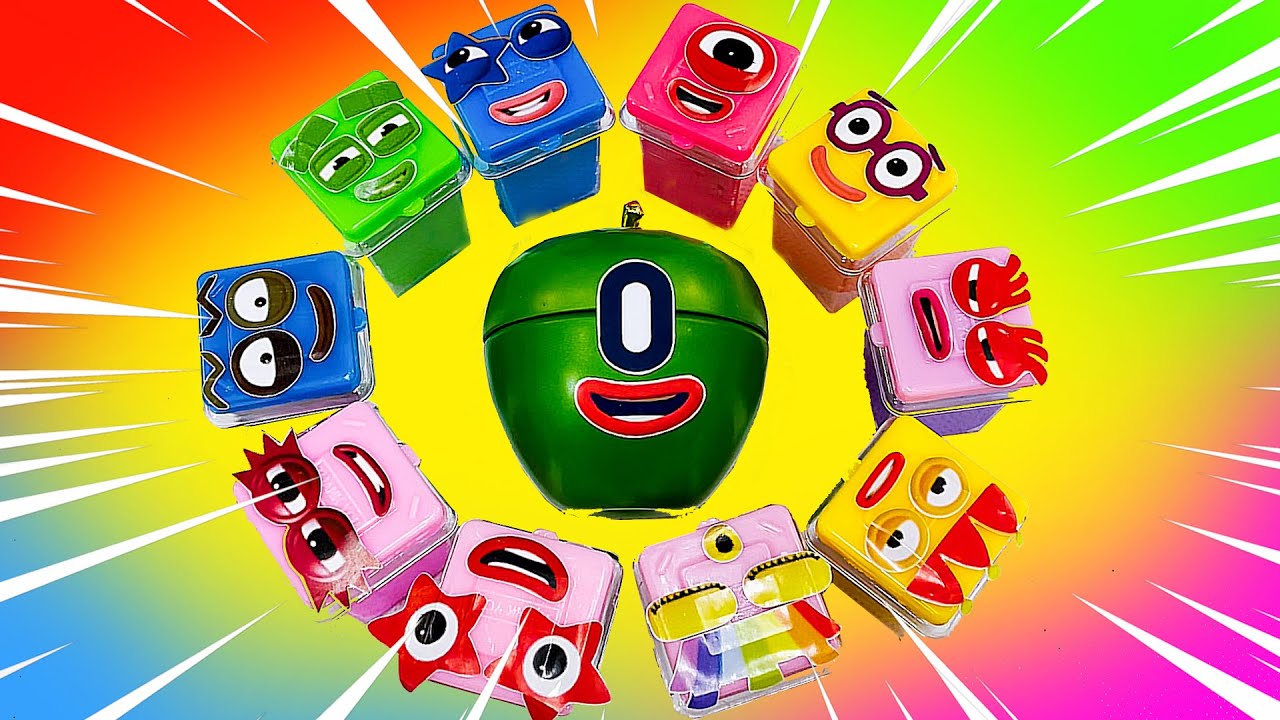 @Numberblocks - Looking for Mini Trash can Numberblocks Clay Coloring !! Satisfying Clay Video