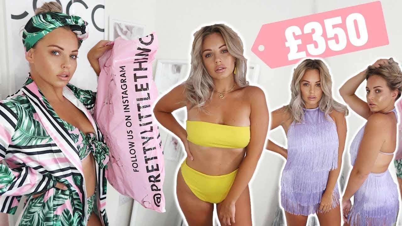 £350 HUGE SUMMER PRETTYLITTLETHING TRY ON HAUL | Lucy Jessica Carter AD
