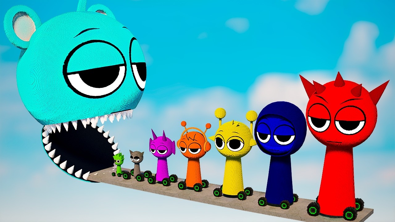 Big & Small INCREDIBOX Sprunki CARS Vs Giant Sky | TEARDOWN