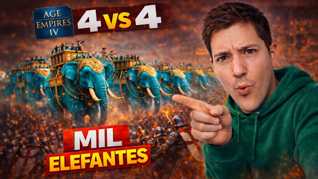 4 vs 4 contra MIL ELEFANTES 😱 | Age of Empires IV