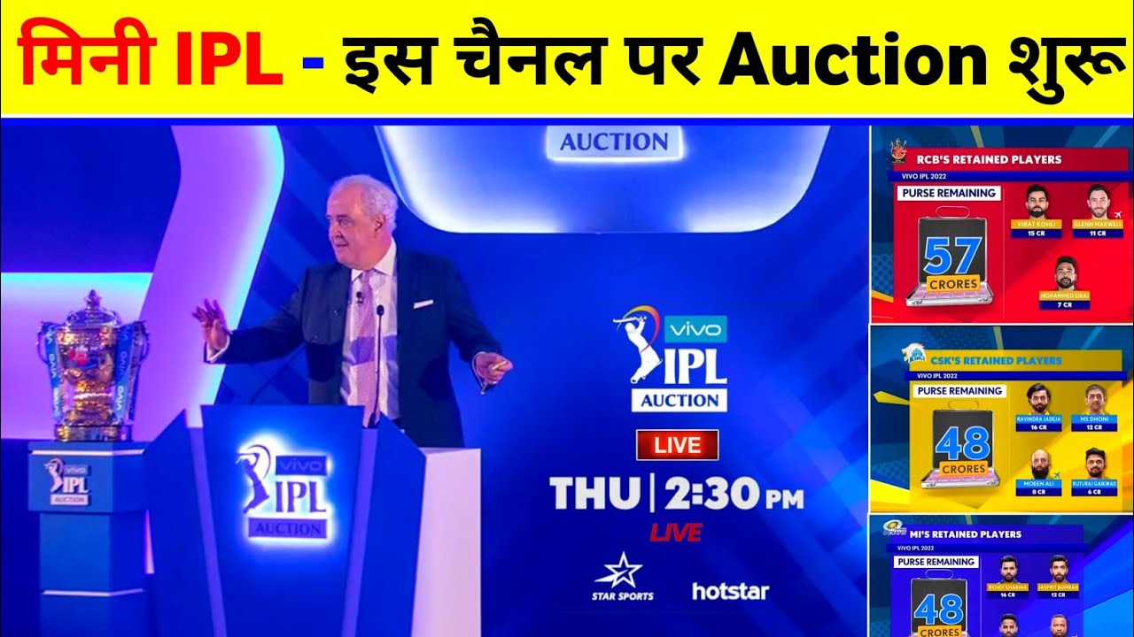 IPL 2023 - Mini IPL Auction Date || Mini IPL Auction Live Streaming Channel