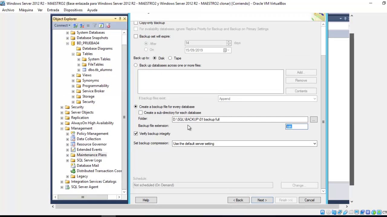 SQL SERVER 2012 -  BACKUP AUTOMATICO - 05