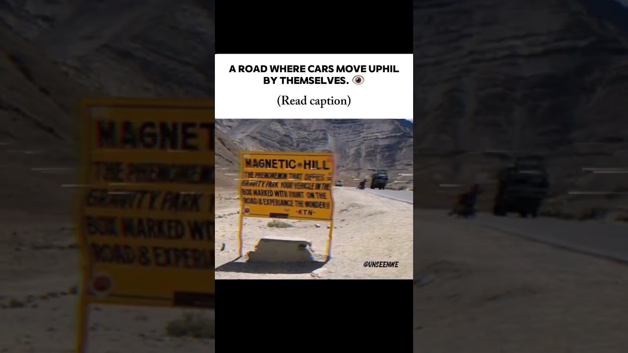The Road Where Cars Roll Uphill by Themselves 👁️ #magnetichill #mystery #unexplained #shorts