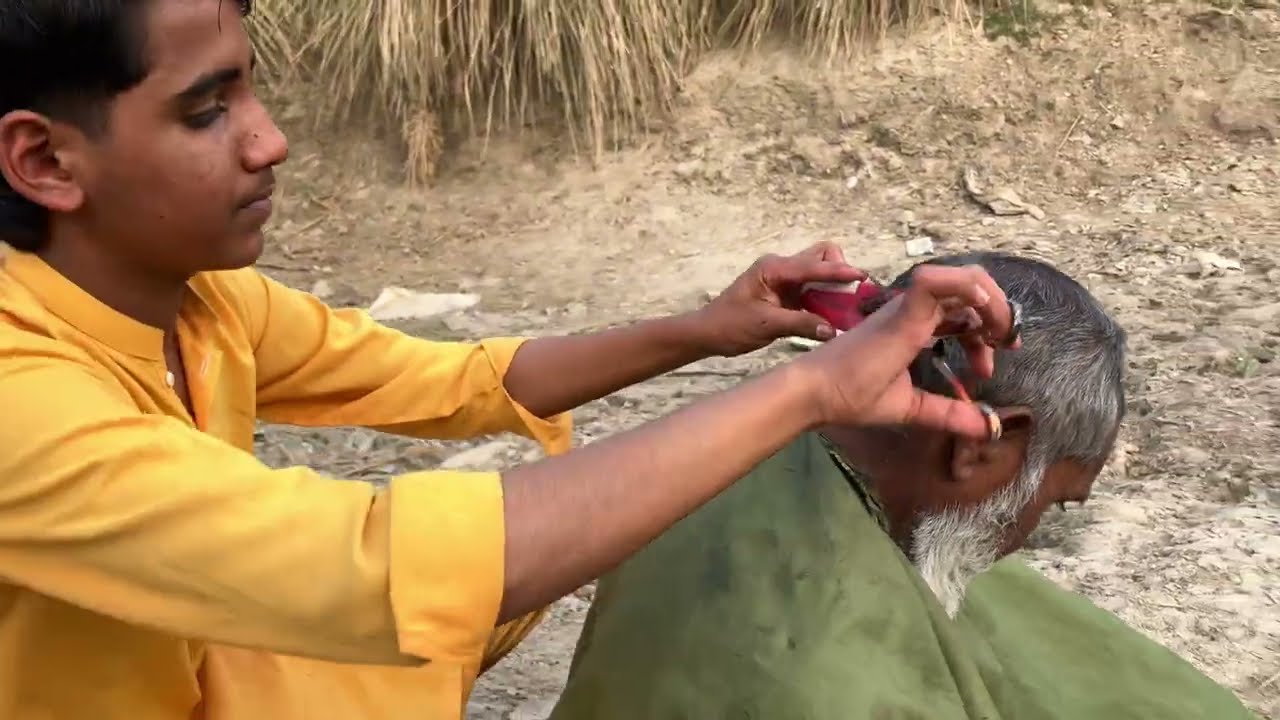 54 Years Old Men Hair Cutting With Youngest Barber [ASMR]