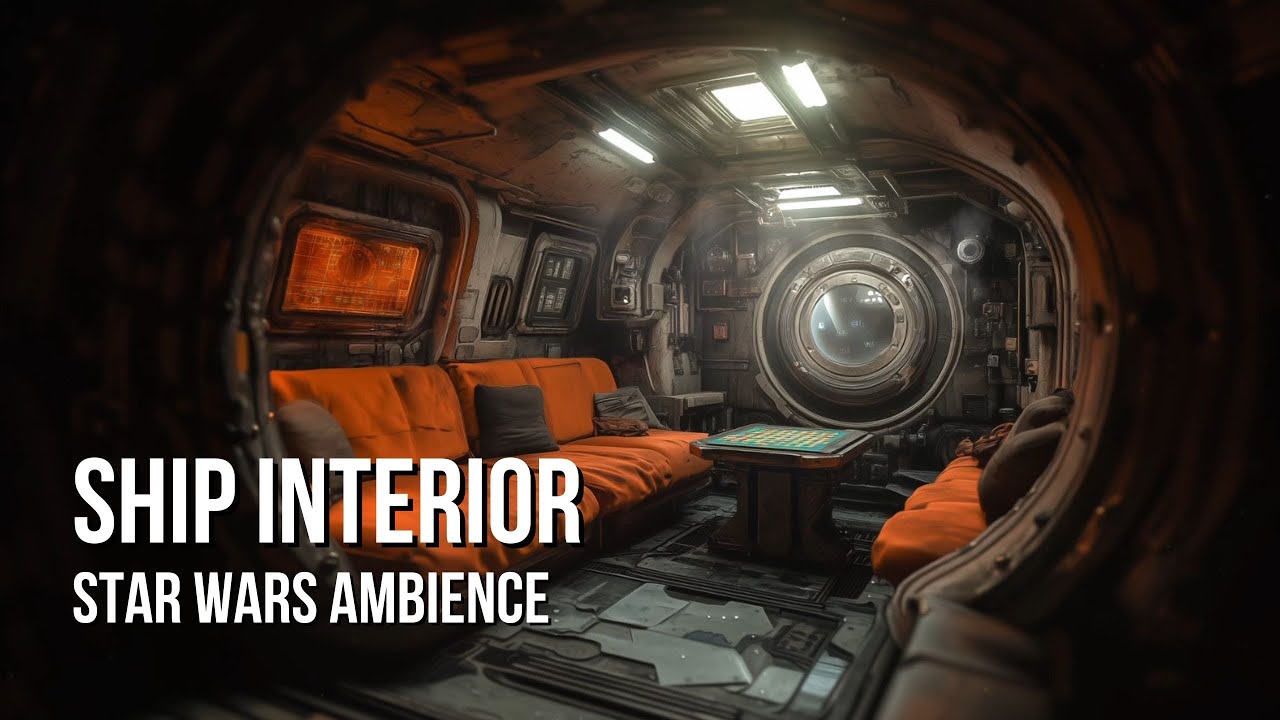 Freighter Interior (Docked) | Star Wars Ambience | Ship Sounds, Quiet Thunder, Radio, White Noise