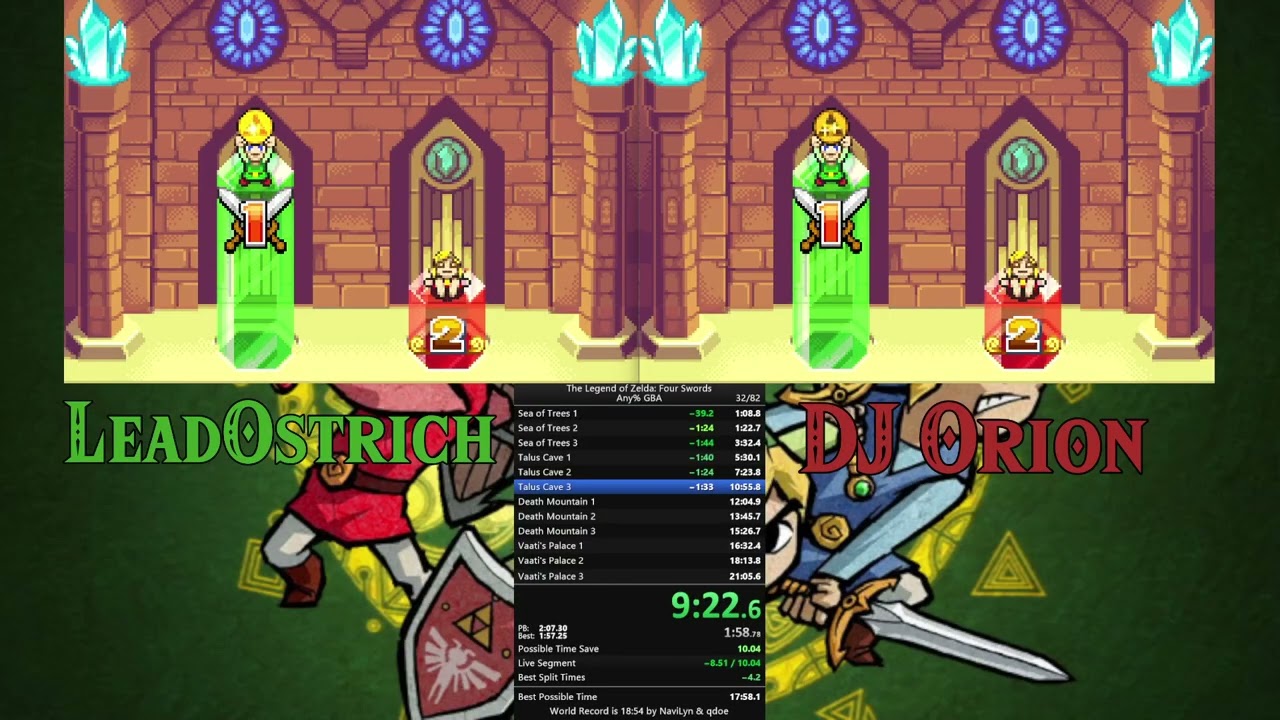 The Legend of Zelda: Four Swords - Any% GBA (w/ DJ Orion) in 20:29