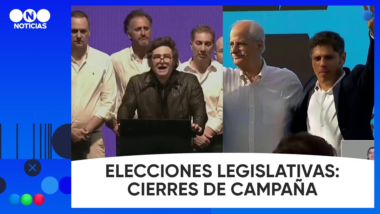 ELECCIONES LEGISLATIVAS: los cierres de campa&ntilde;a de MILEI y KICILLOF - Telefe Noticias