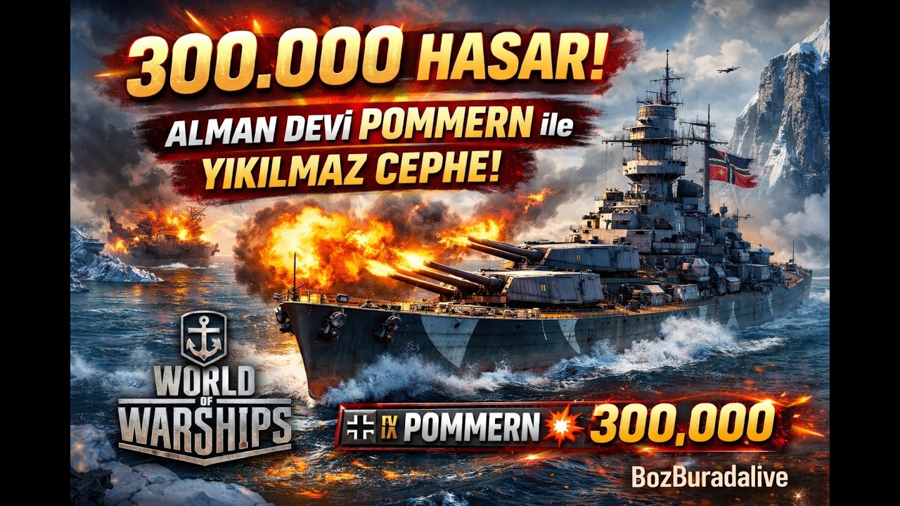 300 K Damage! 💥 Alman Devi Pommern ile YIKILMAZ CEPHE | World of Warships EFSANE REPLAY