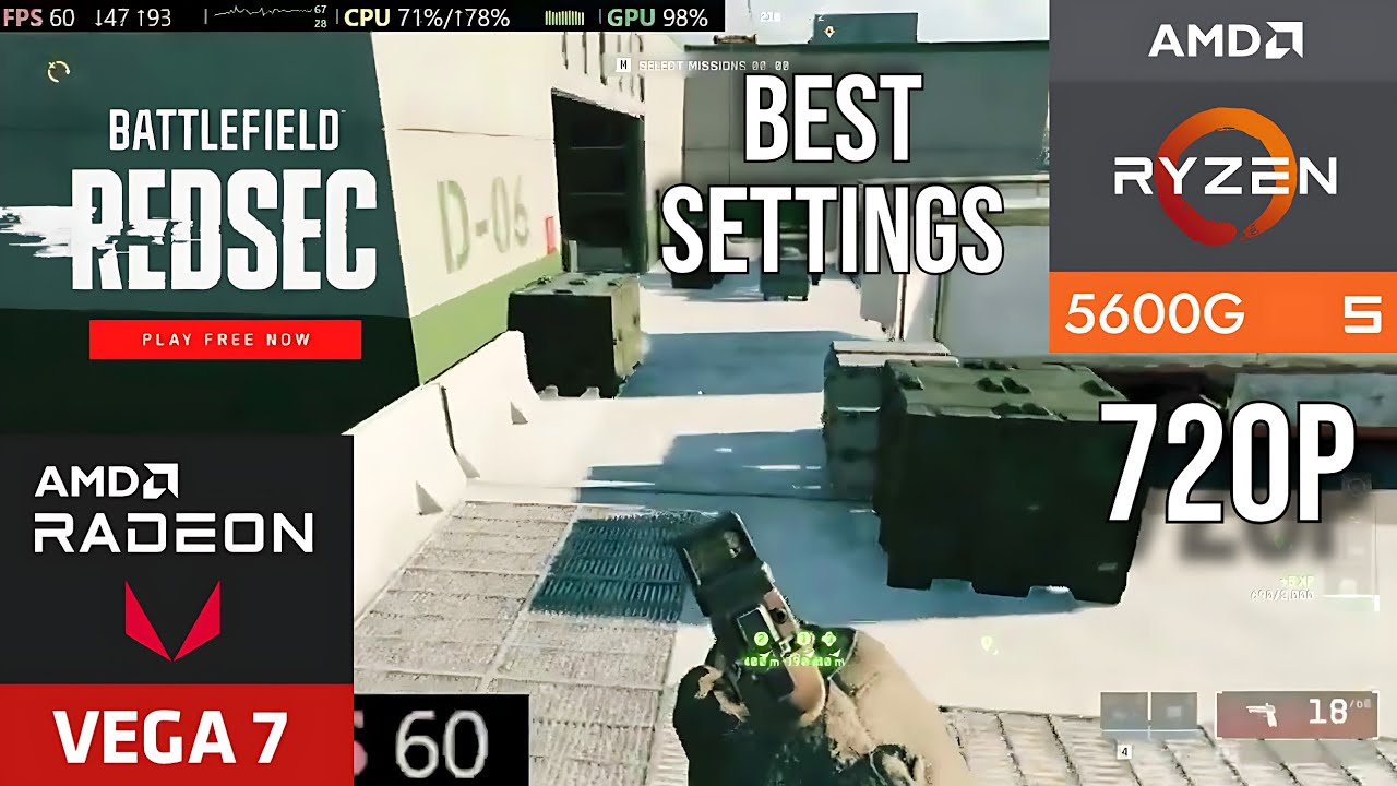 Battlefield Redsec - Ryzen 5 5600G Vega 7 gameplay benchmark 🔥✅