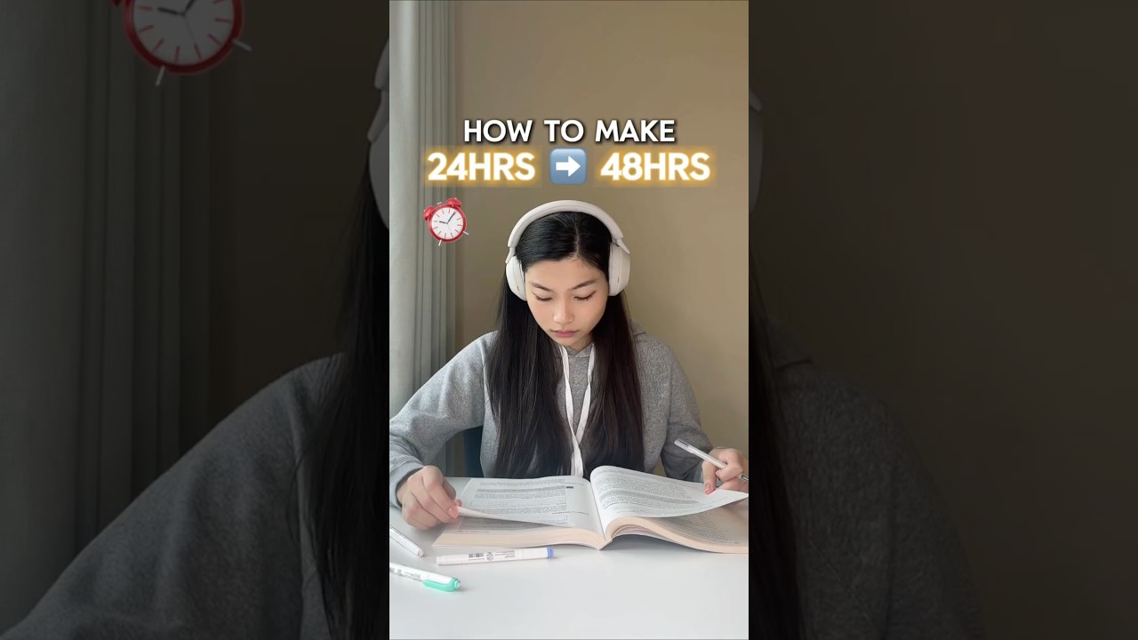 How to Make 24 Hours ➡️ 48 Hours #studytips #studywithme #timemanagement #productivity #college