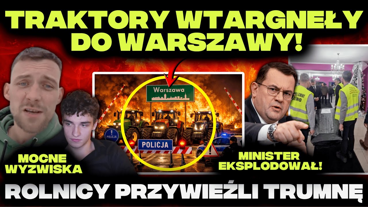 TRAKTORY NA ROGATKACH WARSZAWY! MINISTER DOSTAŁ ZGNIŁĄ CEBULĘ!