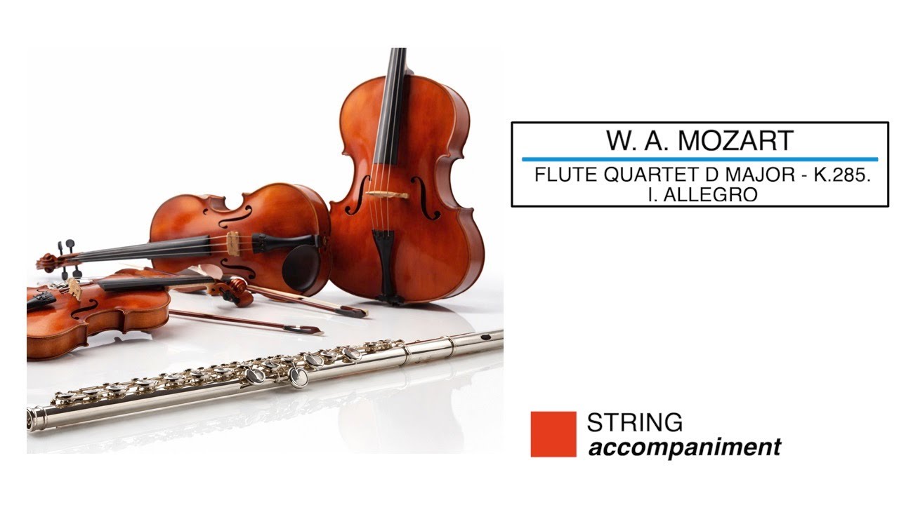 🎼  W. A. MOZART - Flute Quartet K.285 - I. ALLEGRO (String Accompaniment) (Sheet Music Scrolling)