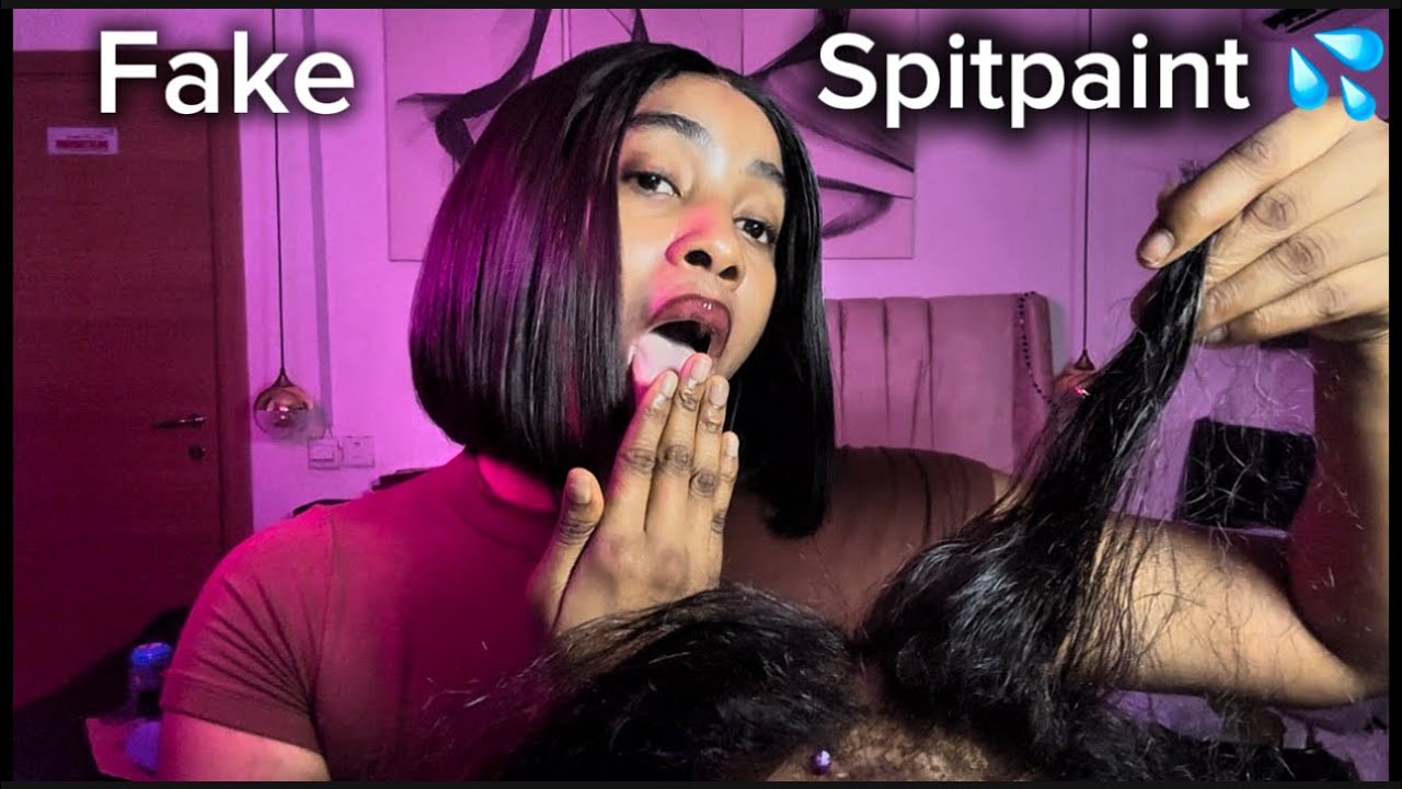 Asmr✨Satisfying Fake spitpaint on Fake person,Relaxing Head massage,Tingling triggers for deep sleep