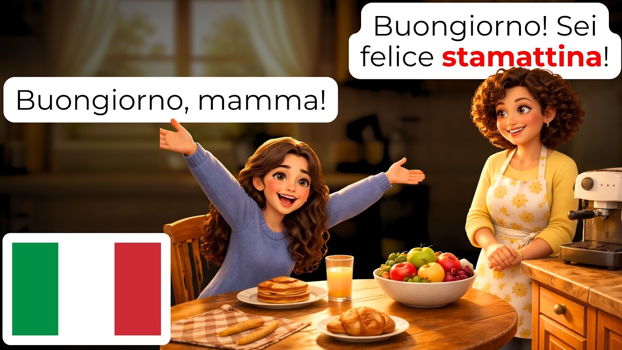 🇮🇹 Утренние настроения на итальянском 🌅 | 15 разговоров мамы и дочери, которые должен выучить каж...