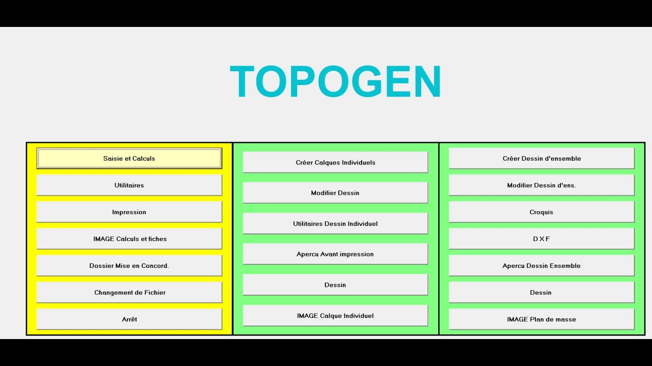 Calcul d'un cheminement tendu sur Topogen
