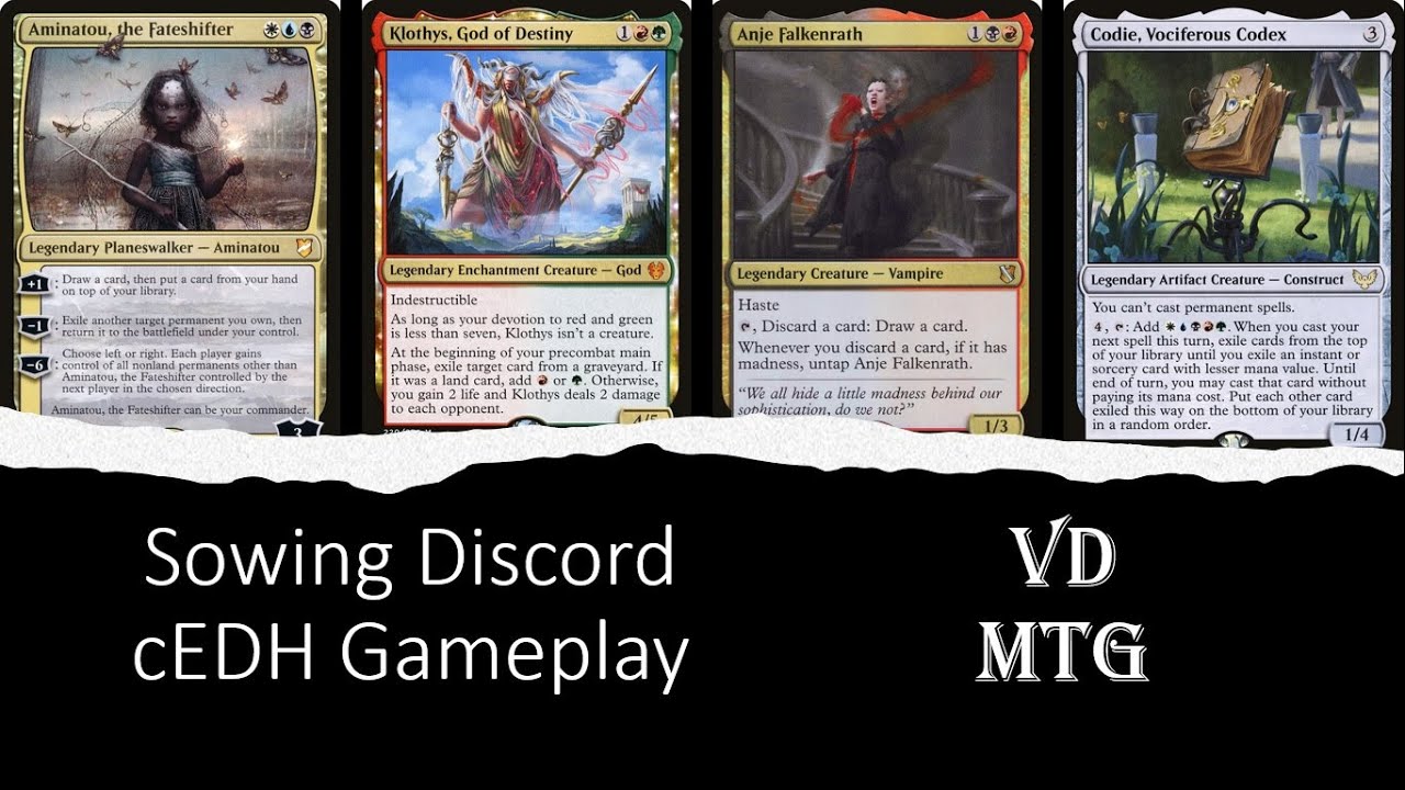 Sowing Discord | cEDH | Aminatou v Klothys v Anje v Codie (Magic The Gathering)
