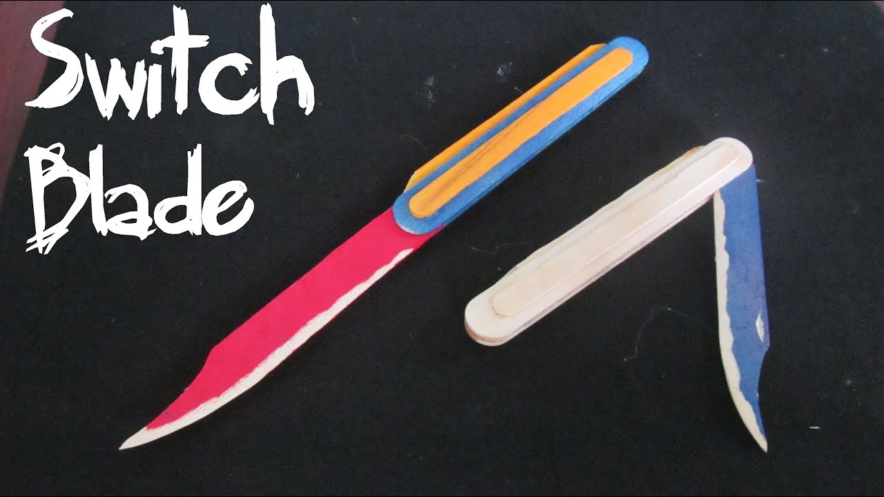 How to make a Switchblade using popsicle stick | Look real