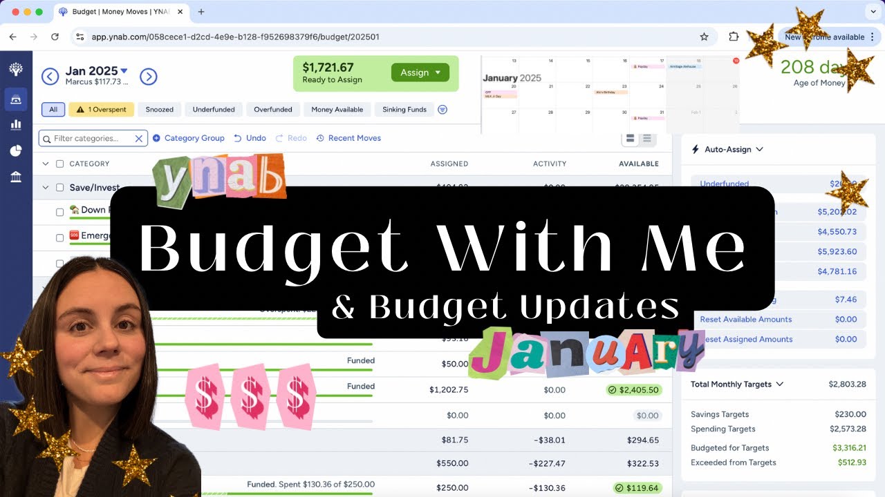 YNAB Budget With Me +JAN 2025 Budget Updates | Jan 17, 2025 Paycheck | Decreasing my food budget