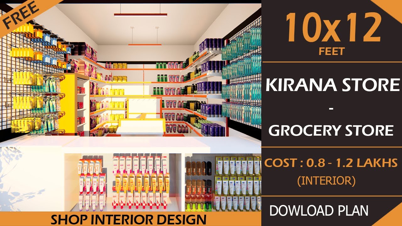 10X12 Grocery Shop | Modern Kirana Shop Interior Design Ideas | Small Supermarket Interior Cost