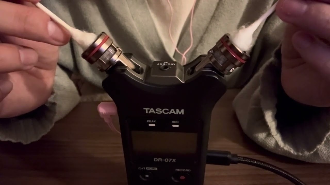 TASCAM DR-07Xを綿棒で触る【 ASMR 】 テスト