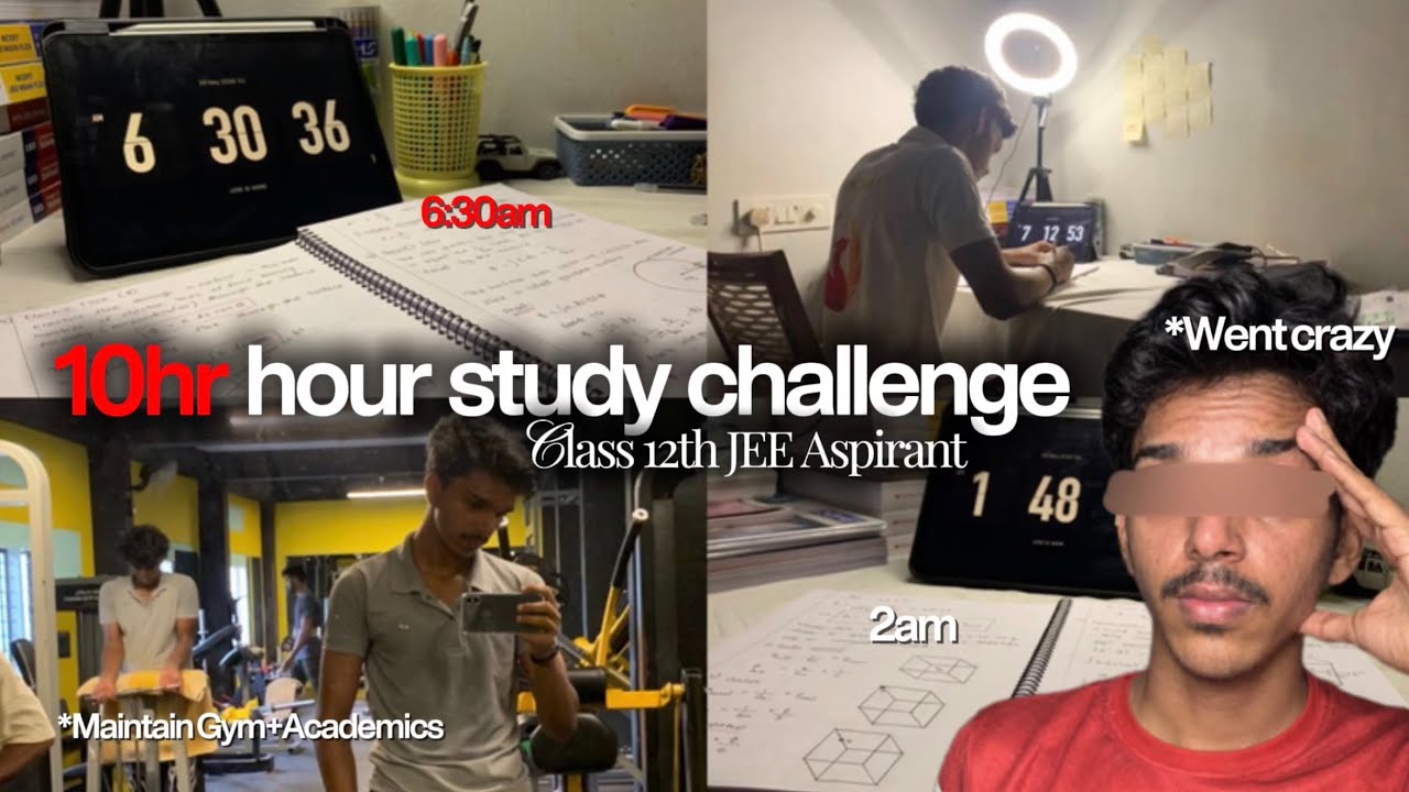 10hr STUDY CHALLENGE🔥📈Waking up at 6:30am | Gym + Academics📚Class 12th JEE Aspirant🙌🏼Malayalam