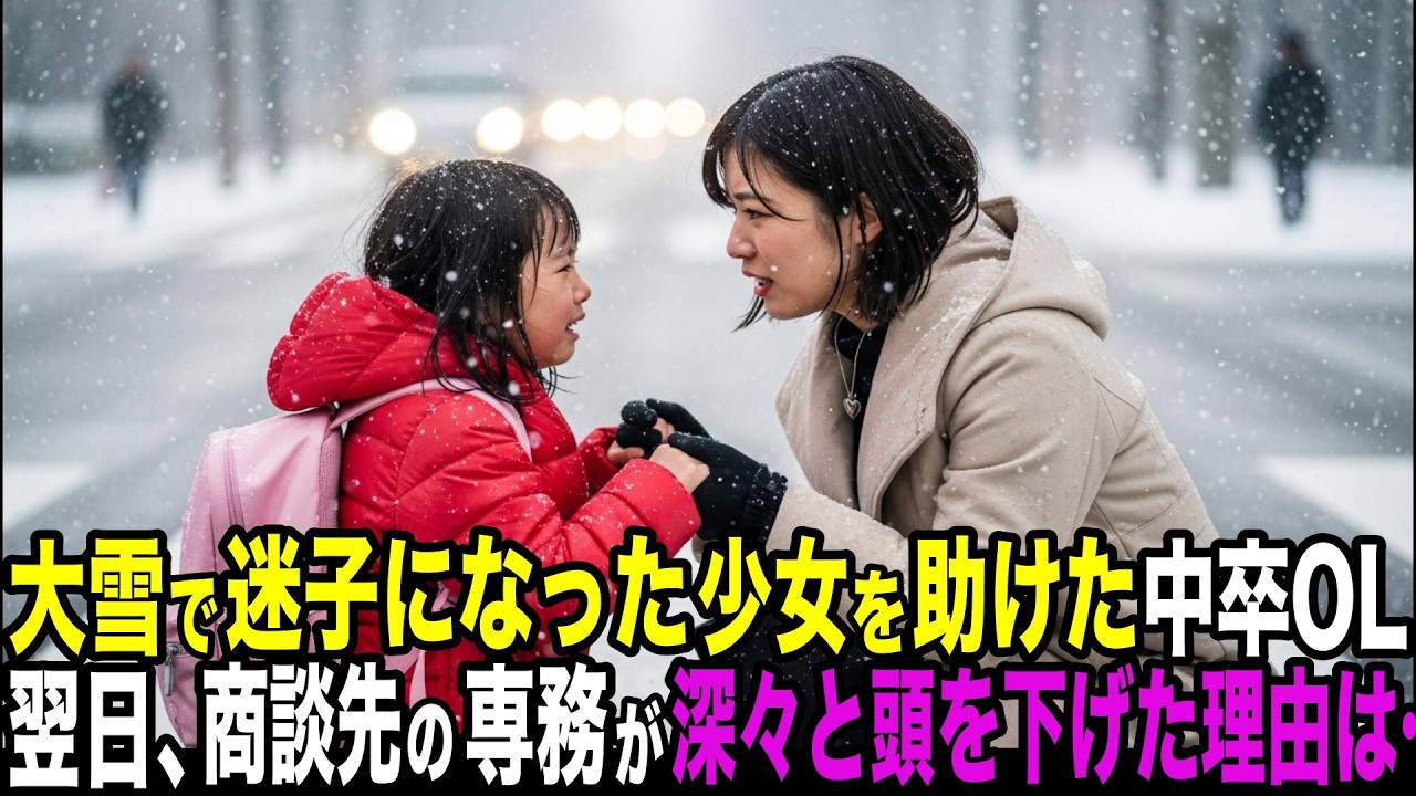 大雪の中少女を助けクビを宣告された高卒OL―翌日、商談先の専務が深々と頭を下げた理由とは