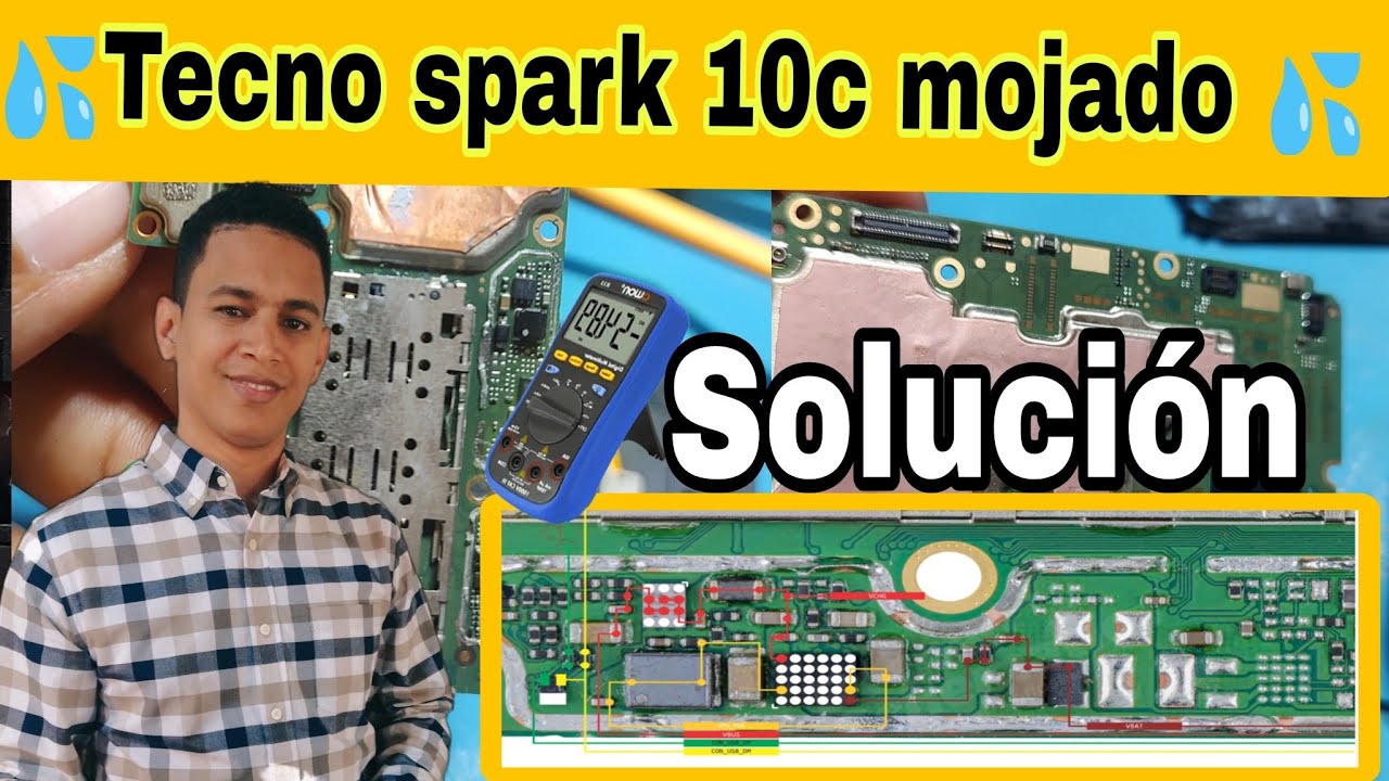 Tecno spark 10c mojado - no enciende - no carga solución 2024