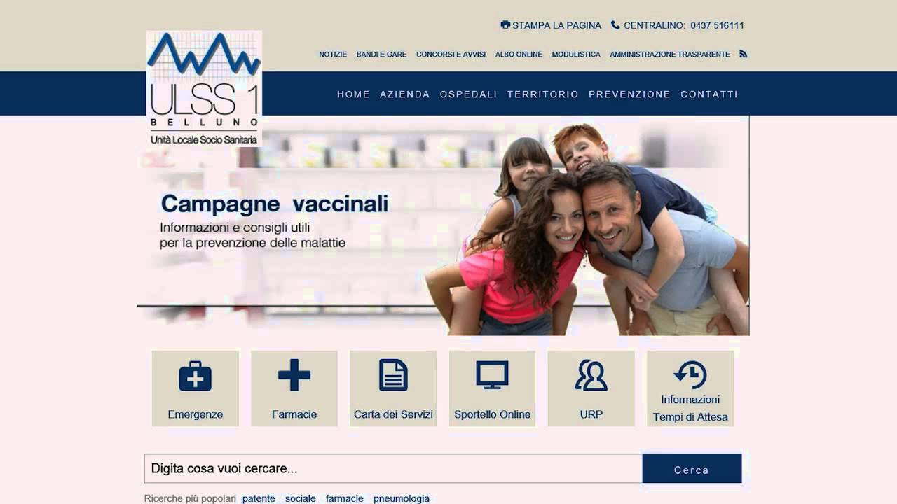 Ulss 1 Belluno - Tutorial: come prenotare una visita on line
