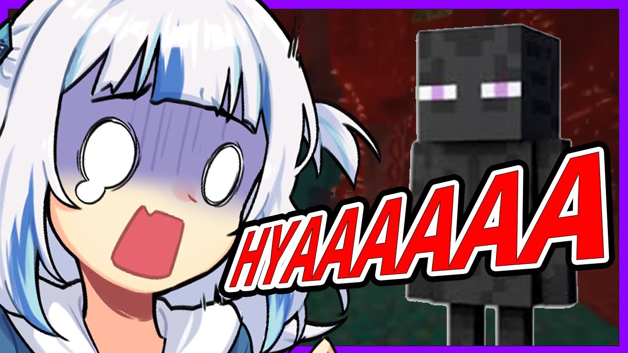Gura gets PANIK ATTAC chased by Enderman【Gawr Gura / HololiveEN】
