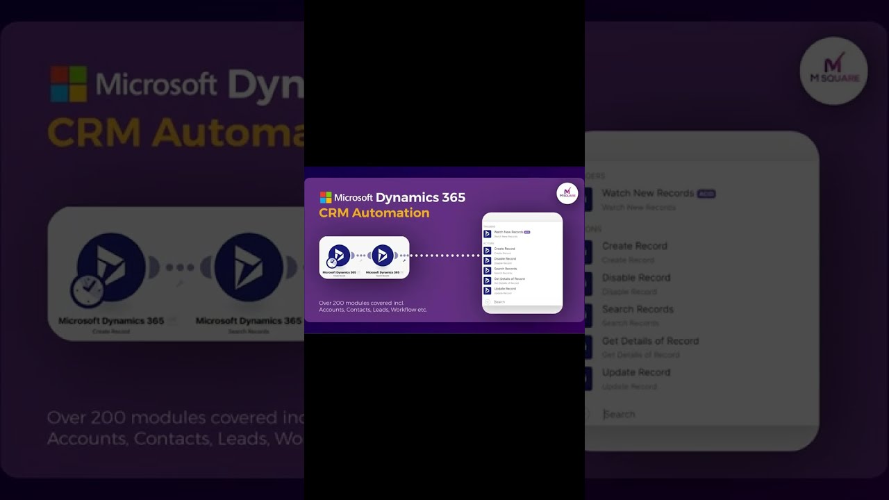 Microsoft Dynamics 365 CRM Automation #shorts  | MSquare Automation Solutions