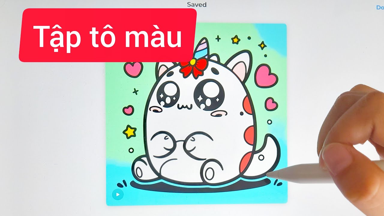 Tập t&ocirc; m&agrave;u cho b&eacute; tr&ecirc;n Ipad #tomau #tomauchobe #betomau