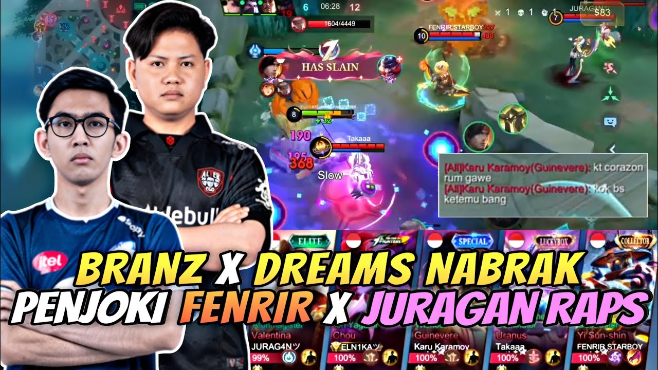 PANAS! BRANZ X DREAMS NABRAK PENJOKI TOP GLOBAL FENRIR DONGKAK - Mobile Legends