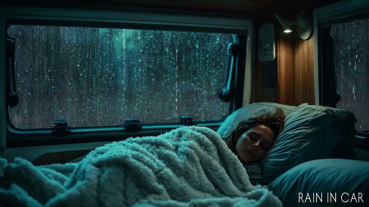 ⚡️ Rain and Thunder Sound On Window Car for Sleeping, Insomnia, Relaxation, Meditation, Focus, Yoga